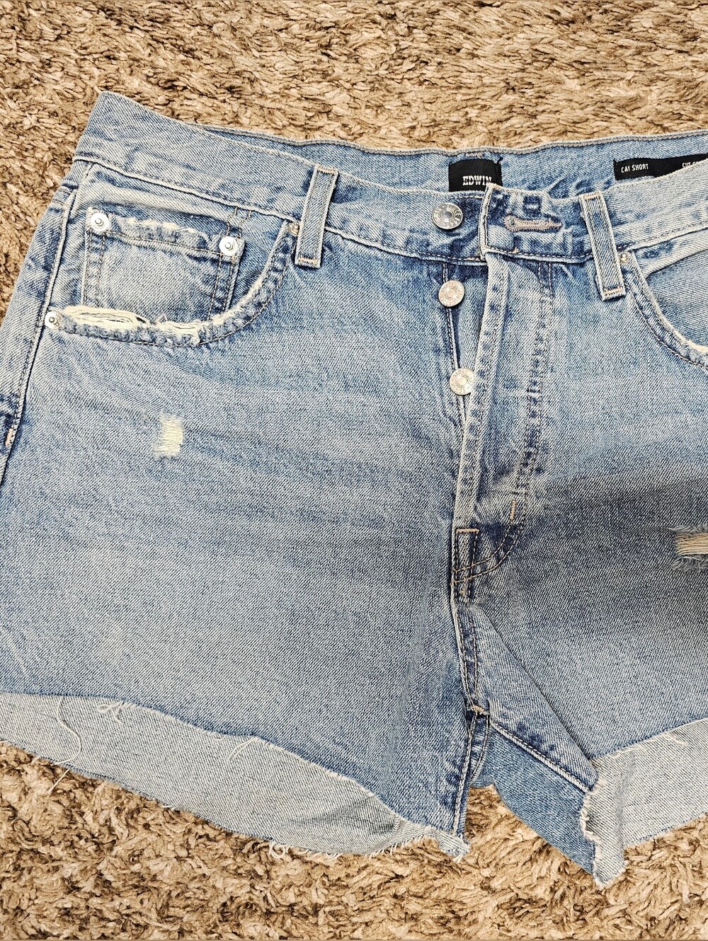 EDWIN Kai Shorts Cut Off Size 30 New With Tags Button Fly